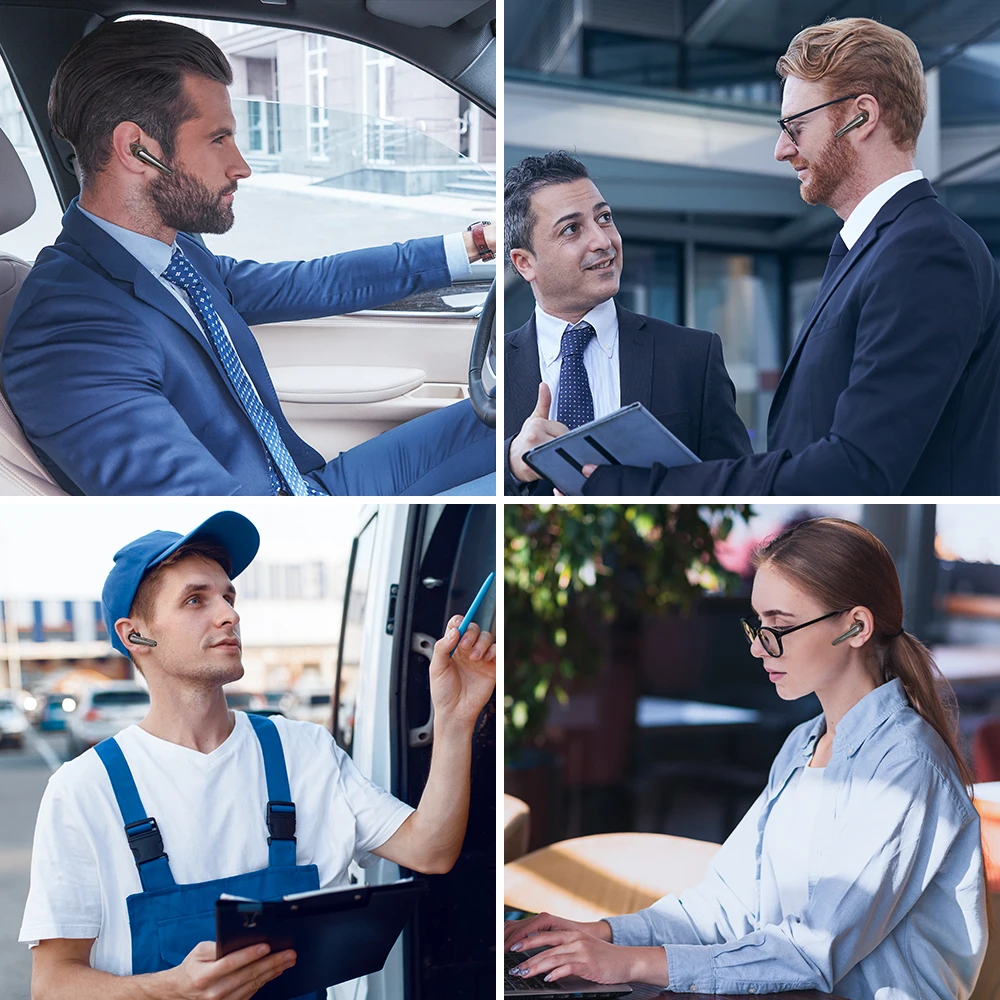 جديد Bee M52 سماعة لاسلكية تعمل بالبلوتوث 5.0 سماعة رأس للقيادة مع ميكروفون مزدوج CVC8.0 كتم زر سماعات أذن للأعمال واحدة بدون استخدام اليدين