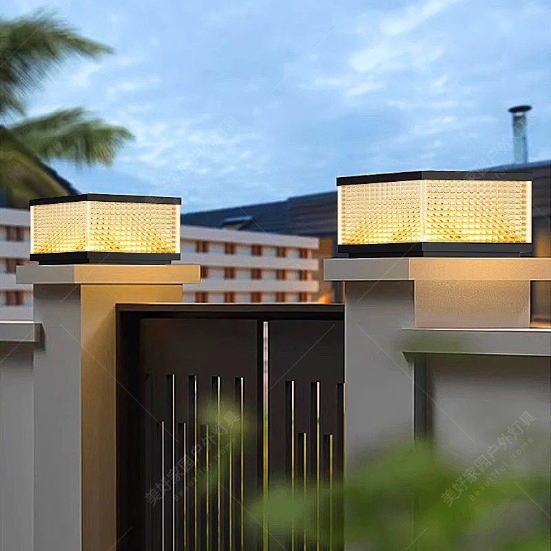 

Solar stigma lamp Stainless steel waterproof outdoor courtyard balcony garden villa gate rural wall lamp