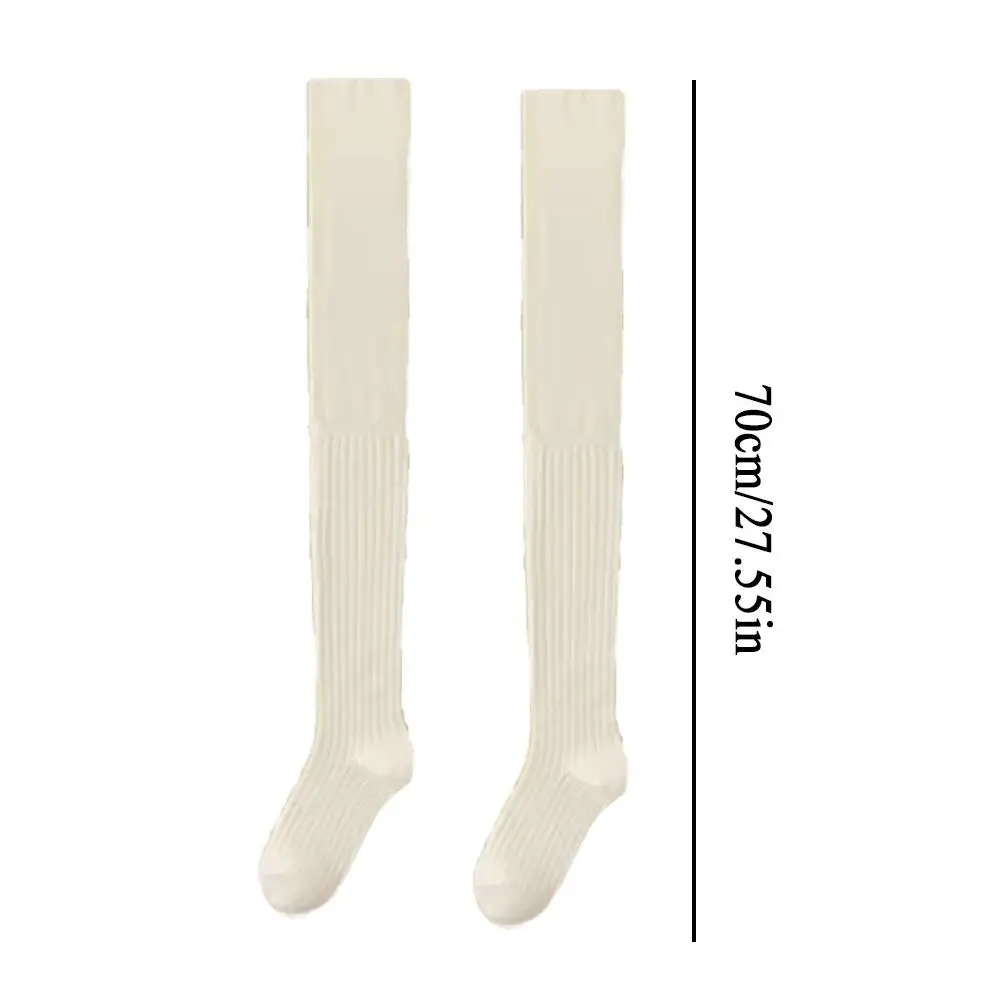 1/2Pairs Women's Stockings Winter Preppy Style Knee High Socks Female Soft Cotton Knitted Stocking JK Solid Color Long Socks - Image 6