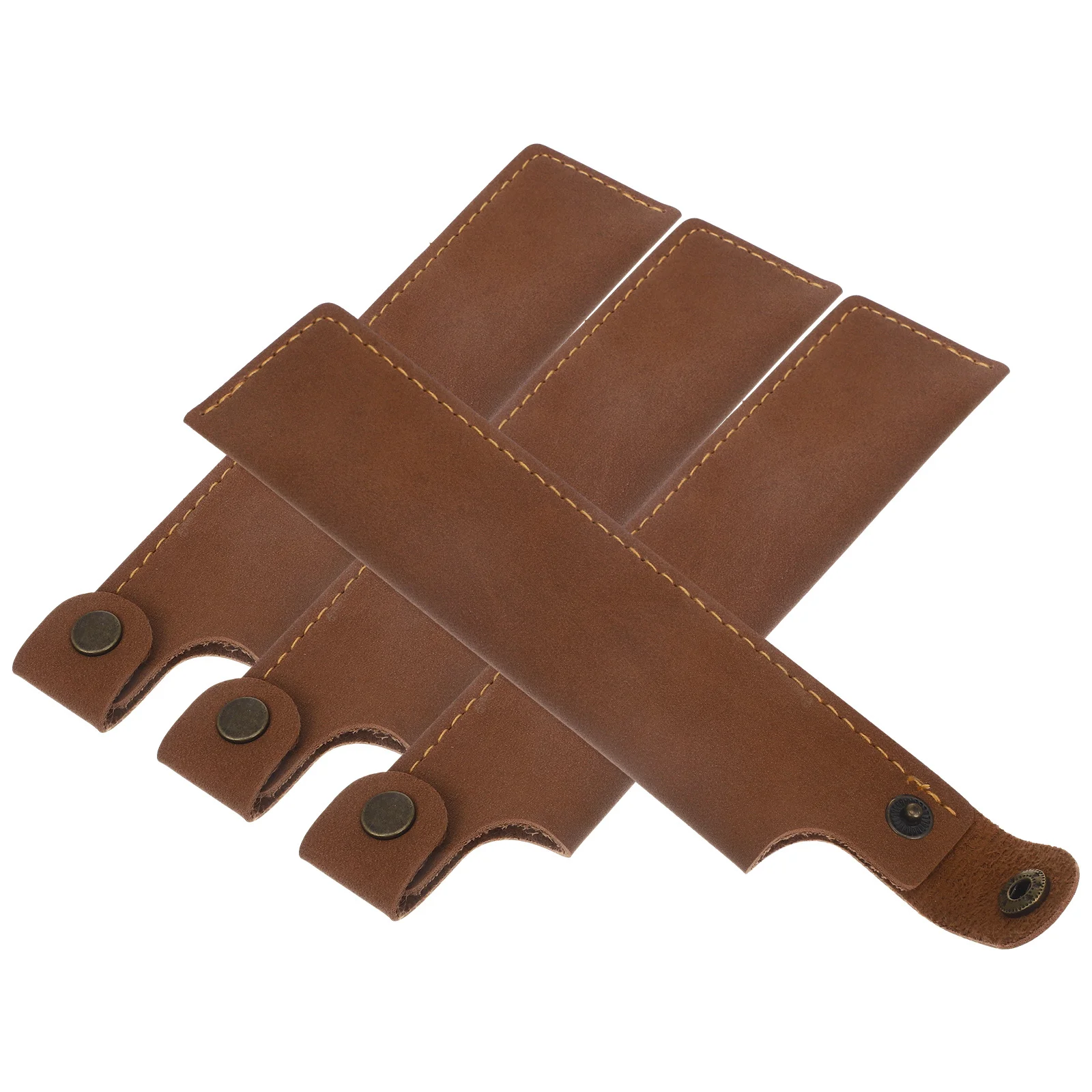 

4Pcs Single Pen Holder PU Sleeve Portable Pen Case Pencil Pouch Lightweight Practical Stationery Storage for Office