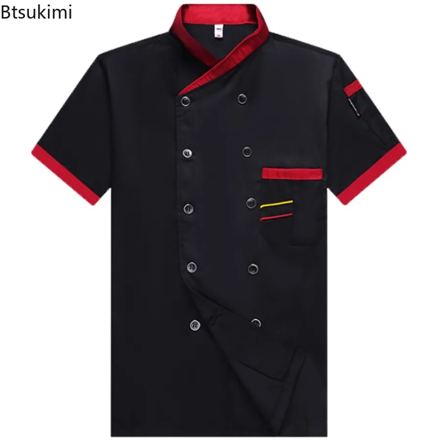 ニューウェスタンレストランホテルシェフオーバーオール長袖2025半袖ケータリングホテル作業服男女シェフユニフォーム