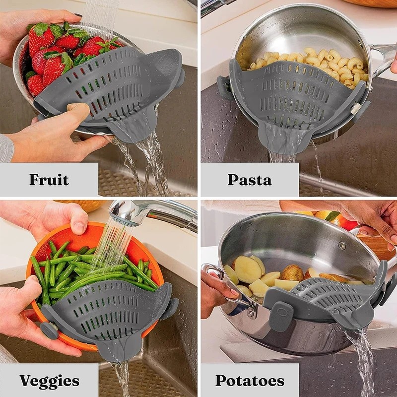 ที่กรองซิลิโคนแบบหนีบสำหรับหม้ - Kitchen Gadgets Pasta บทวิจารณ์และราคา