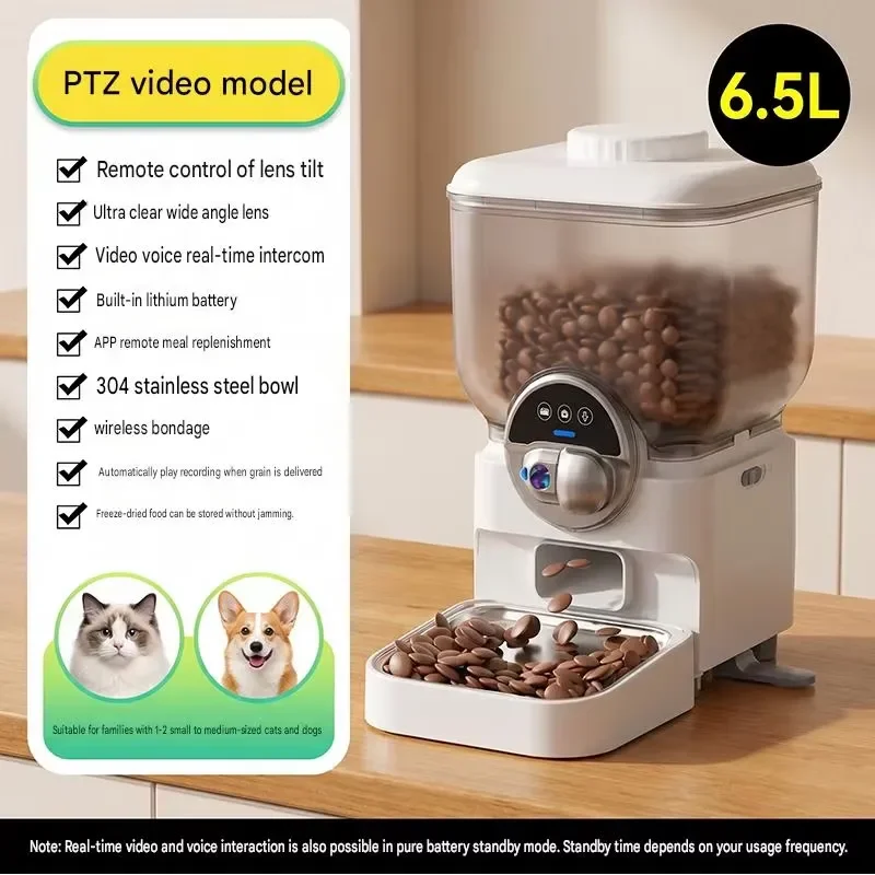 Smart Pet Feeder WiFi Automatic Cat Dog Food Dispenser With Camera APP Remote Control Timed Quantitative Pan Tilt Video