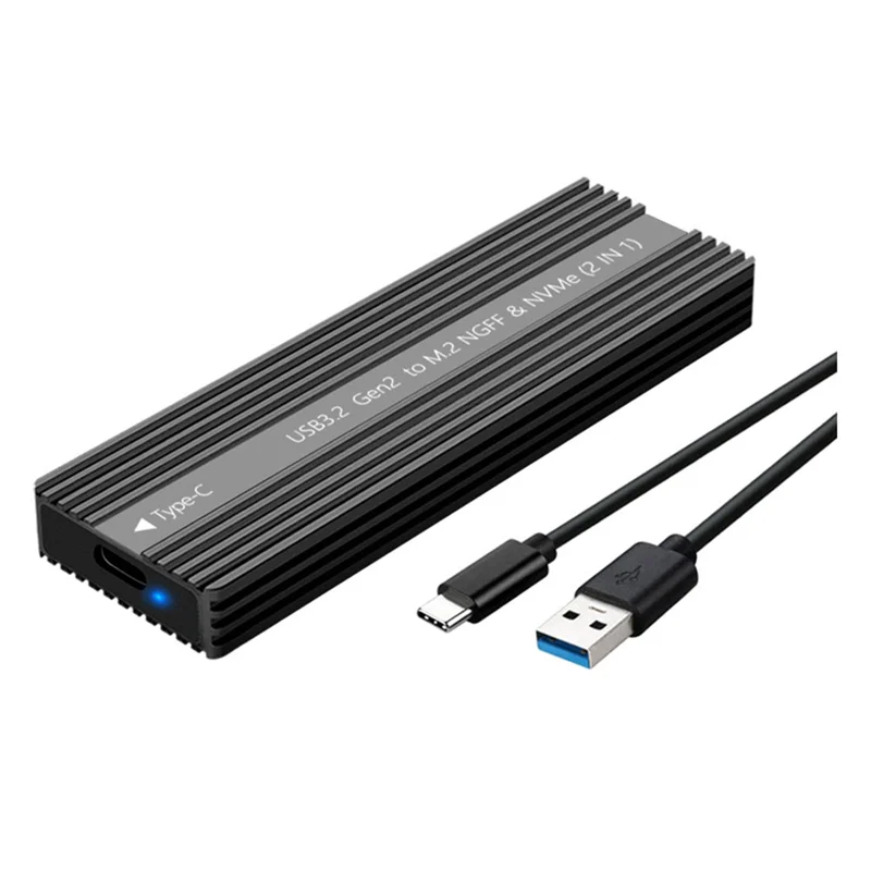

AP-Metal Case M. 2 SSD Enclosure USB 3.2 Type-C With Heat Dissipation Supports SATA/Nvme Dual Protocol Hard Disk Box