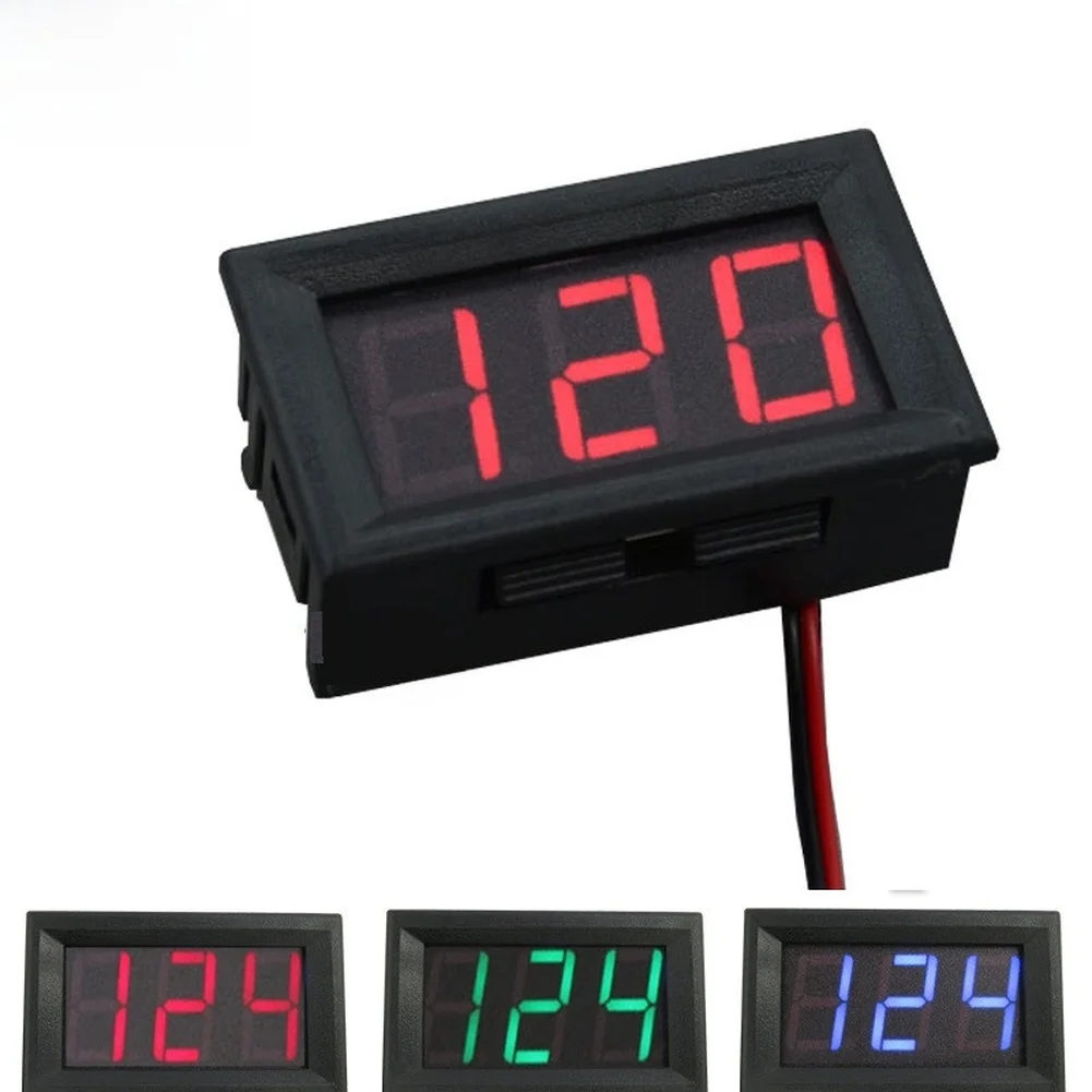 DC 5V 120V Digital Voltmeter LED Display 0.56 Inch Red Blue Green High Accuracy ±1% No External Power For Electric Vehicle For