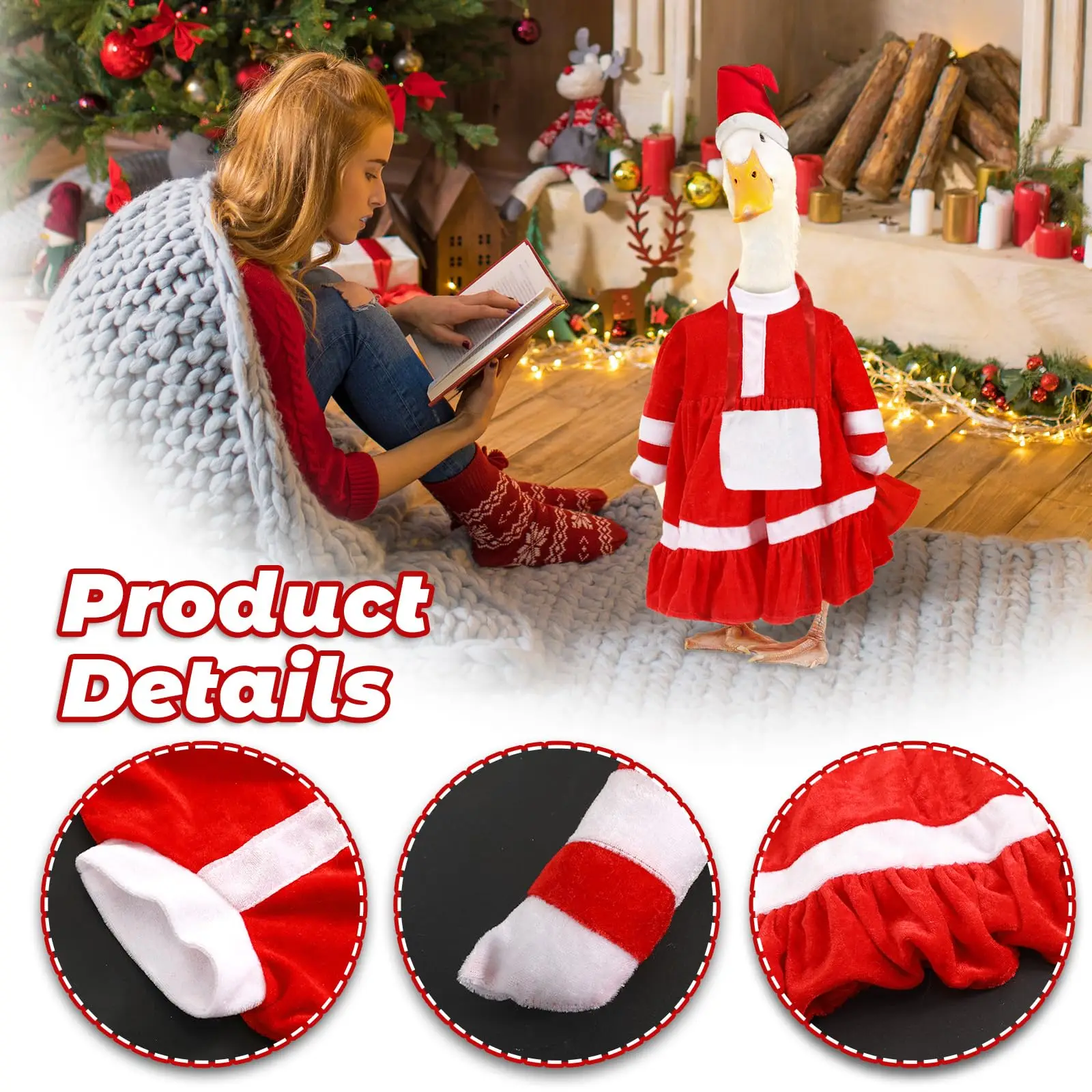 Porca ganso outfits natal halloween cosplay traje de ganso com chapéu roupas para estátua de ganso ao ar livre quintal gramado pátio decoração