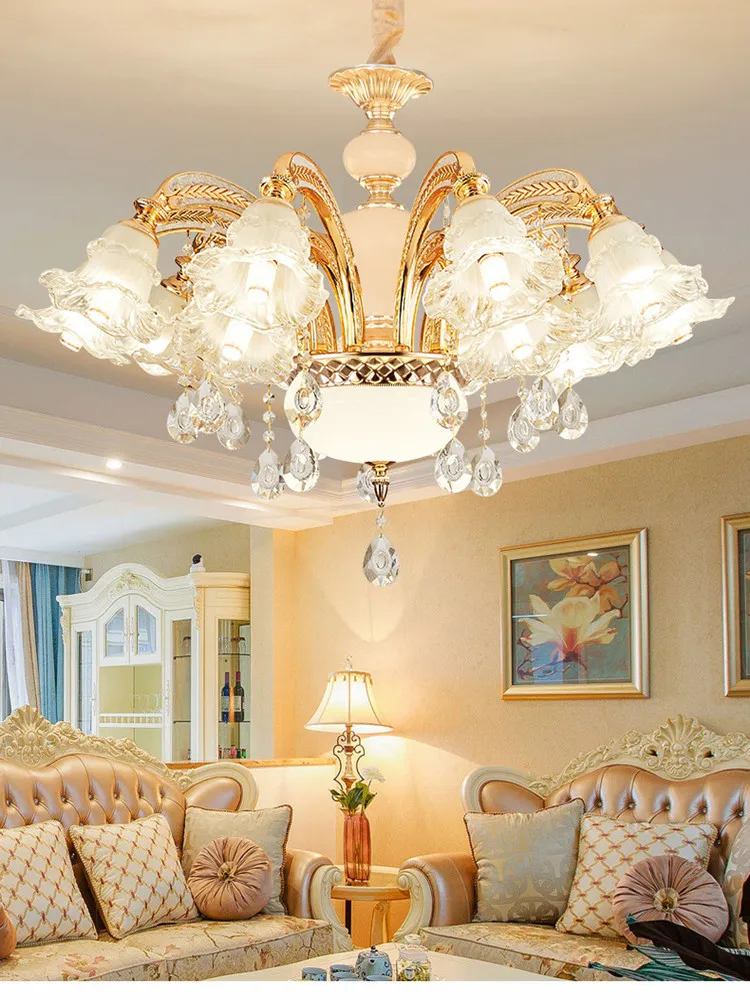 Salon moderne grands lustres de plafond en cristal église salon salle à manger lampes suspendues Led Lustre luminaire éclairage E14 Lamparas