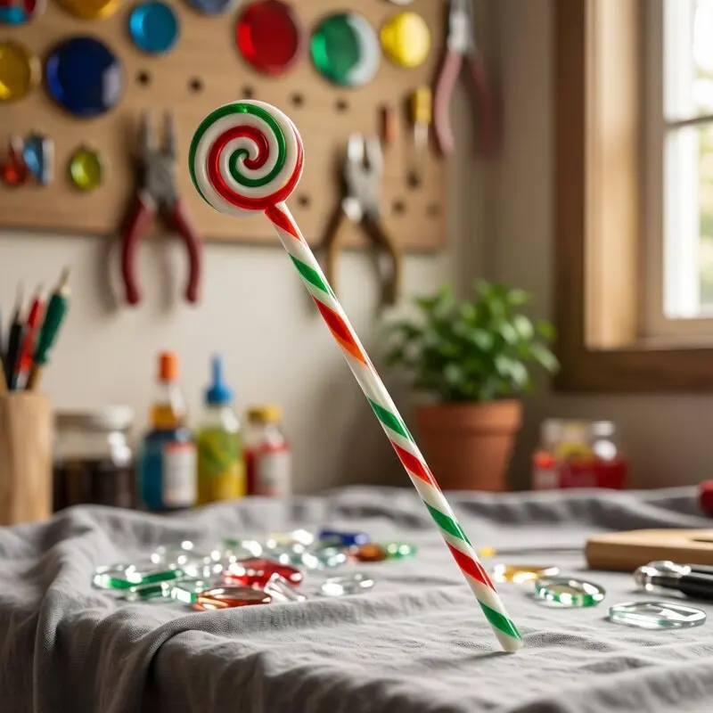 Creative Murano Glass Xmas Lollipop Candy Wine Swizzle Mixing Sticks Cocktail Drink Stirring Sticks Mixer Muddler For Bar Party