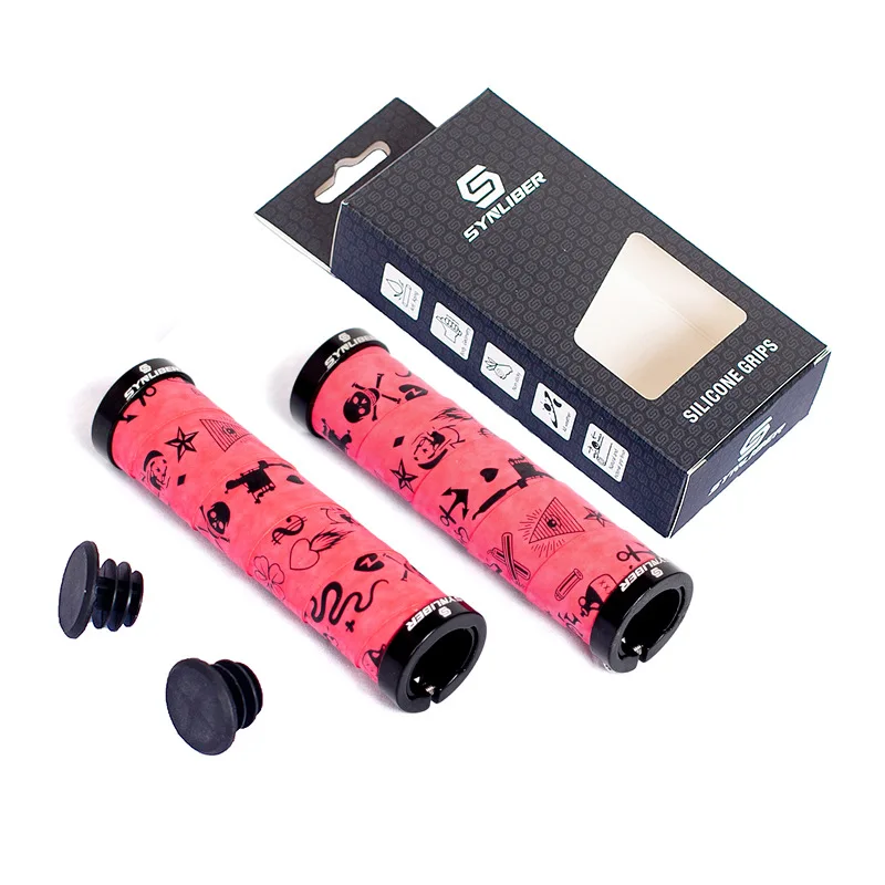 2PCS Bicycle Grip Handlebar Aluminium Alloy Lock MTB Bike Handlebar Grips Anti-Slip Comfortable ShockproofCycling Grip Cover