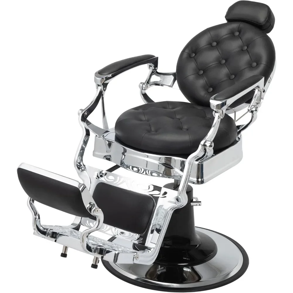 

Vintage Barber Chair for Barbershop, Professional Salon Chair with Heavy Duty Metal, Hydraulic Recline Styling Chair