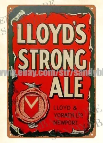 1960s UNITED KINGDOM BEER strong ale LLOYD YORATH NEWPORT tin sign  door plaques