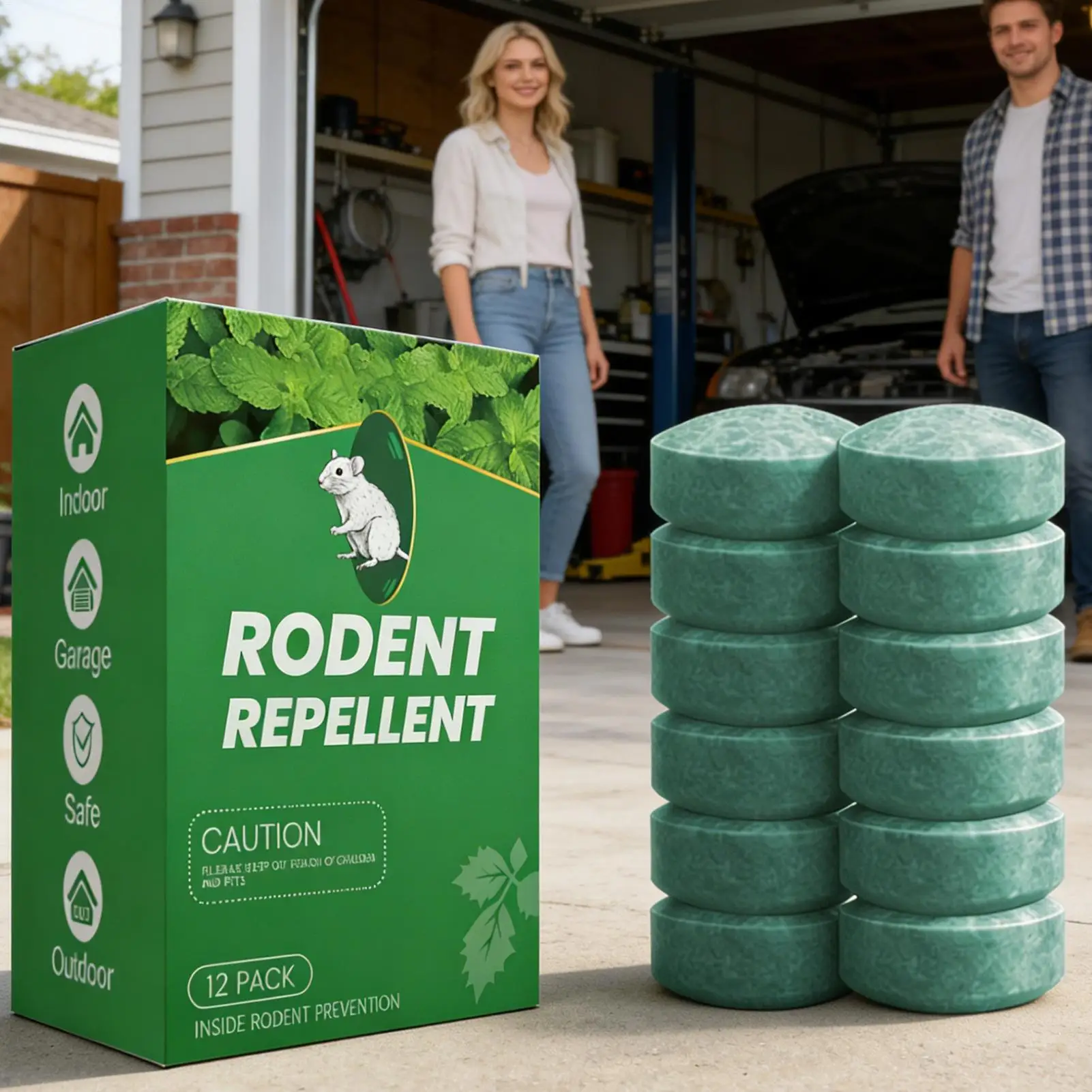 Gentle Rodent Repellent Convenient Rodent Repellent Pills to Keep Mice Away for Indoor Outdoor Home Garage Attic Car Garden