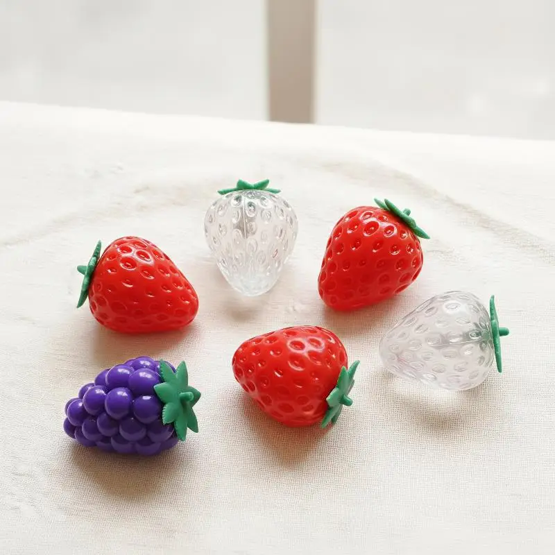 Soft Strawberry Shaped TPR Empty Squeeze Ball Shell Washable Stress Relief Fidget Part for DIY Handmade Crafts Gifts