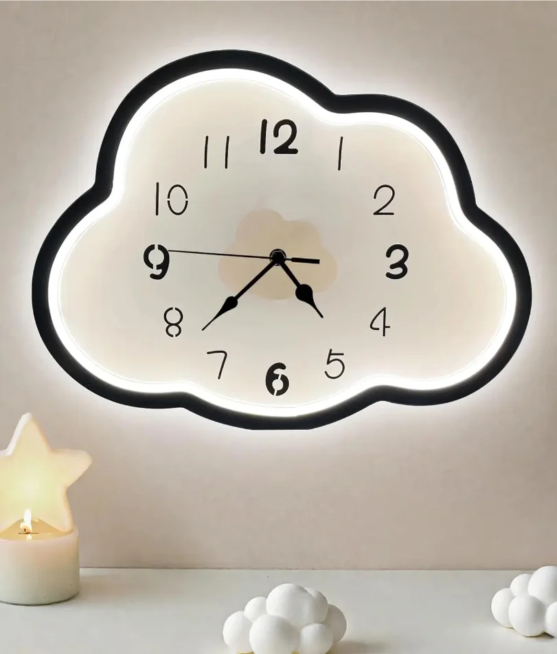 

Cloud Neon Clock with Dimmable Light - 4-in-1 USB Powered Wall Light/Table Lamp/Silent Clock/Decor, Digital Display for Bedroom/