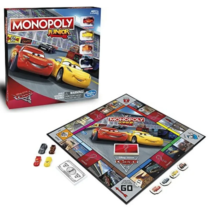 Monopoly Junior Game Disney Pixar Cars 3 Edition Board Game 2-6 Players Party Games Family Party Games