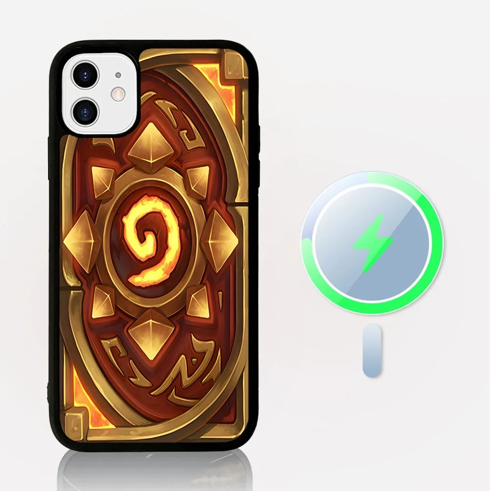 H-Hearthstone Card Backs Phone Case Magnetic Case For IPhone 16 14 13 12 11 15 Pro Max Plus For Magsafe Wireless Charge Cover