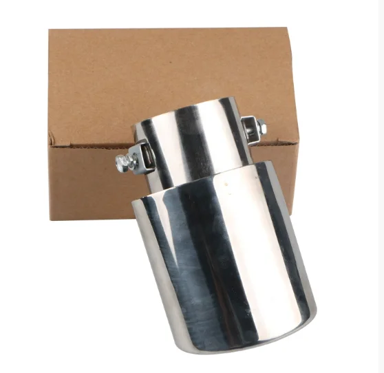 Stainless Steel Tailpipe Exhaust Pipe Bright Silver Blue Muffler Grill for GM Direct Style Metal Decorative Muffler Tip Auto Exh