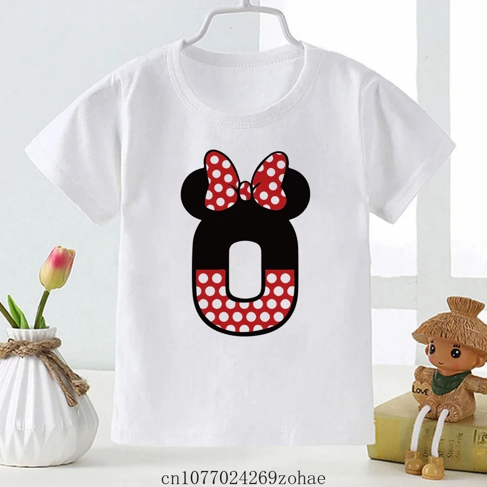 Disney 3st Birthday T-shirts For Boys Girls Tshirt Minnie Mouse Clothes Summer 0-9 Years Kids Tees Tops Fashion Children T Shirt