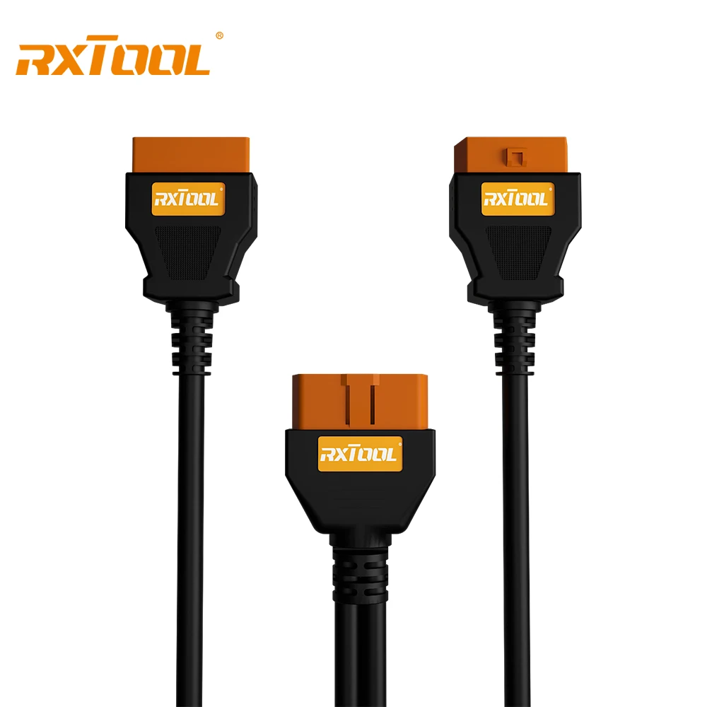 RXTOOL OBD2 16-Pin Splitter Cable 1 Male to 2 Female 1Ft 24AWG Extension Adapter Universal for All OBD2 Interface Vehicles