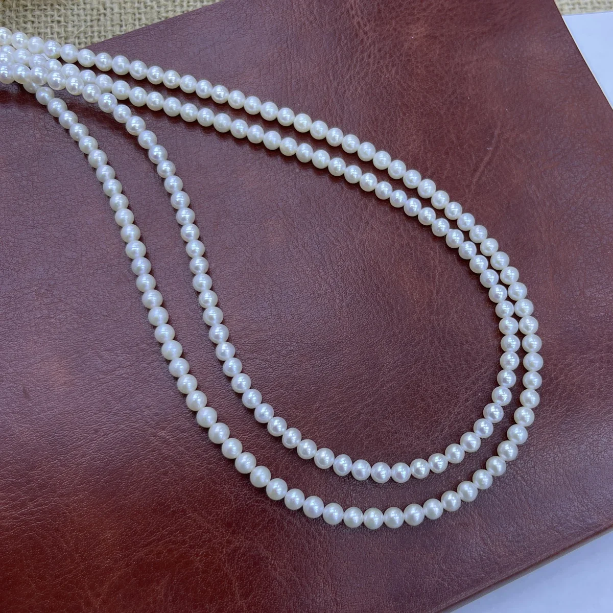 4-5mm5A Natural Freshwater White NearRound Pearl Isolated Loose Bead Jewelry Make DIY Necklace Bracelet Accessories Wedding Gift