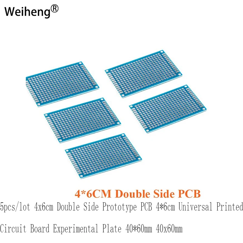 5pcslot 4x6cm doppelseitige Prototyp-Platine 46cm Universal-Leiterplatte Versuchs platte 4060mm 40x60mm