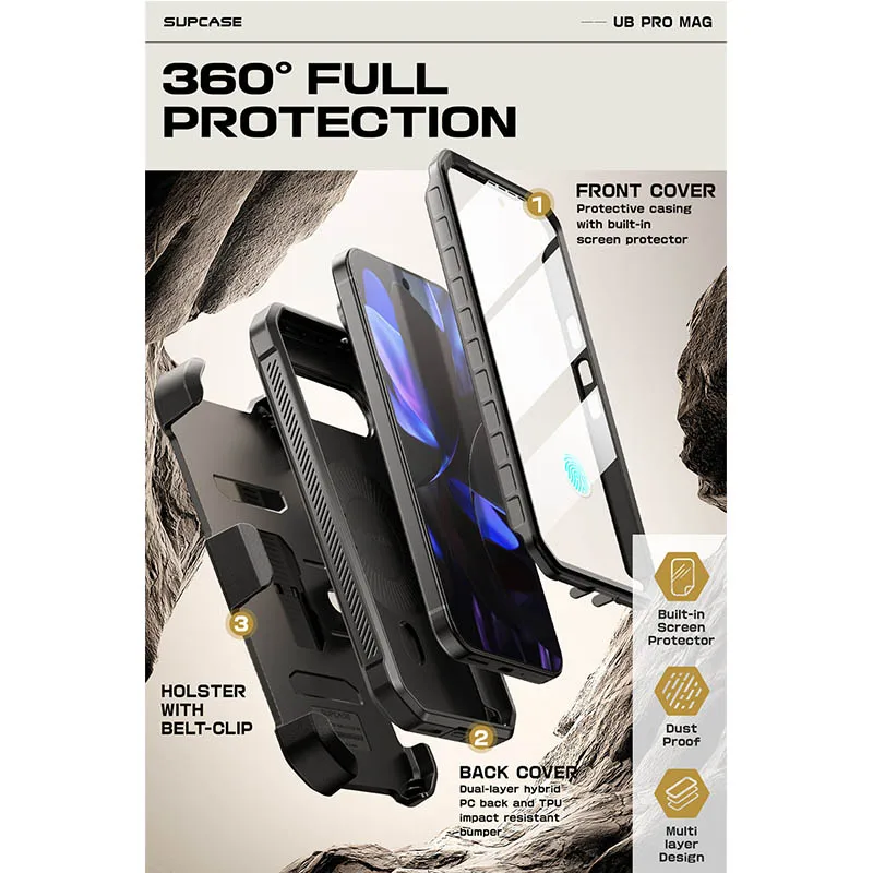 SUPCASE For Google Pixel 9 Pro XL Phone Case UB Pro Mag Full-Body Rugged Magnetic Phone Case with Built-in Screen Protector