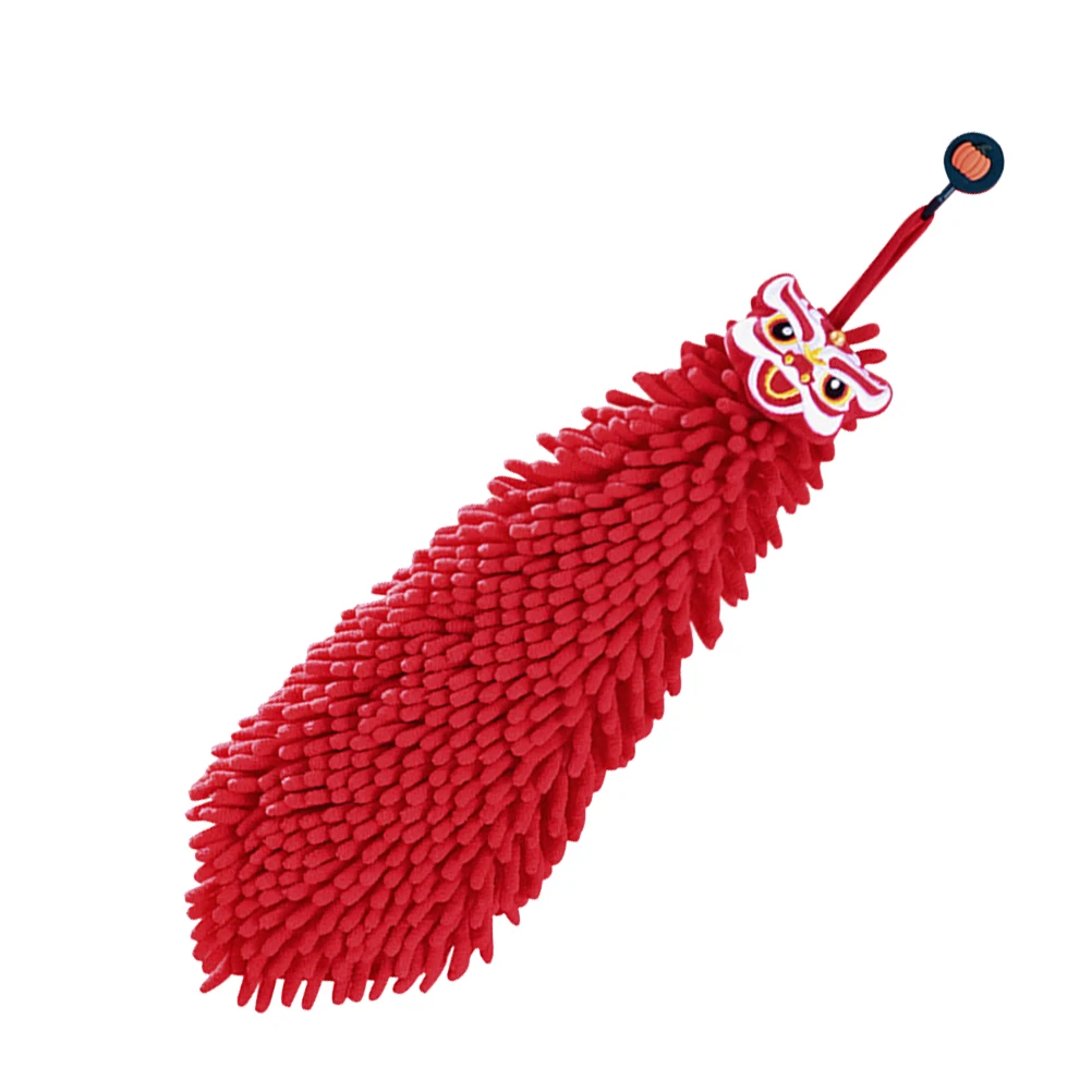 

Hanging Chenille Hand Towel Fast Absorbent Towel Bathroom Wipe Towel Red Boys