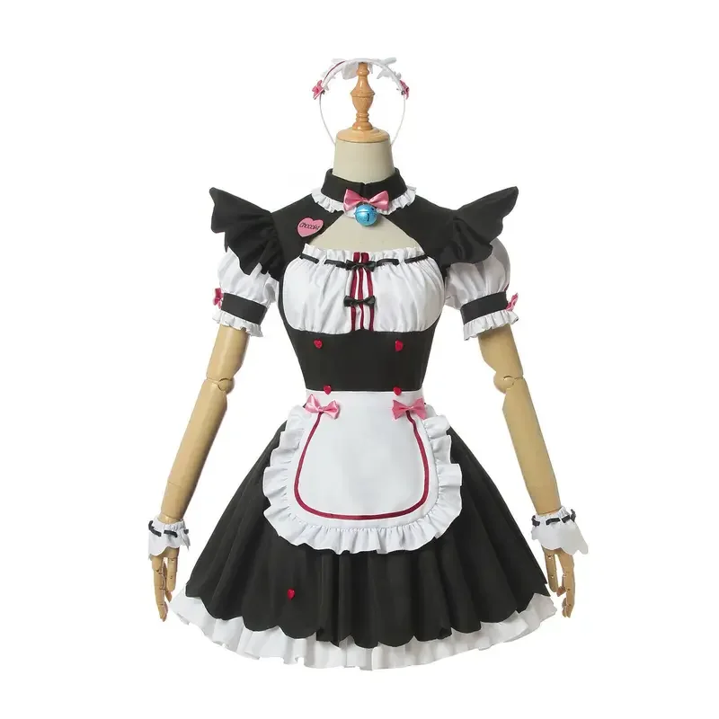 Costume de Cosplay Vanilla pour Femme, Robe de Demoiselle d'Honneur, Tenue de Jeu, Uniforme de Chat Neko, Chocola Vanilla OVA, en Stock