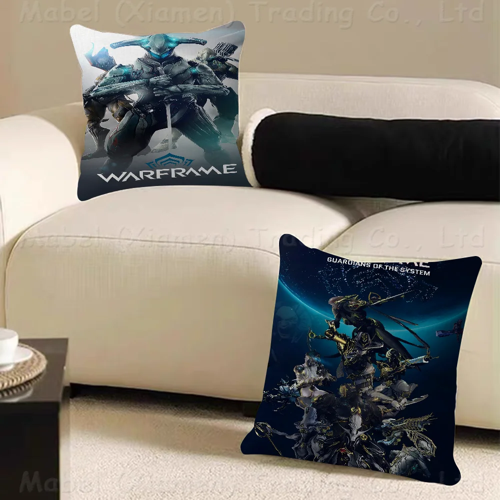 WarframeS Video Games Pillow Covers Cartoon Sofa Decorative Home Double-sided Printing Short Plush Cute Cushion Cover