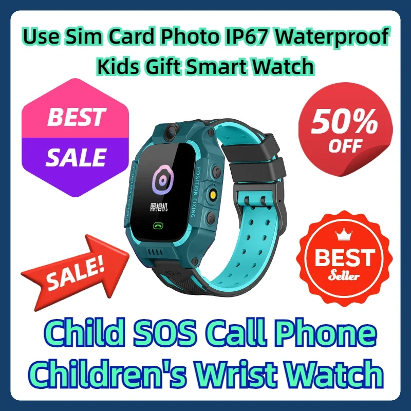 

Use Sim Card Photo Waterproof IP67 Kids Gift Smart Watch Child SOS Call Phone Children's Wrist Watch