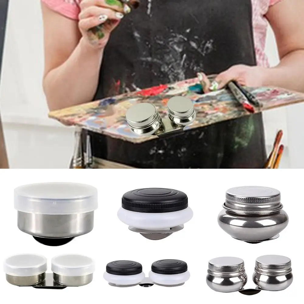 Durable Art Supplies Easy to Clean Single Hole Dipper Double Hole Dipper Painting Oil Pot Can be Clamped