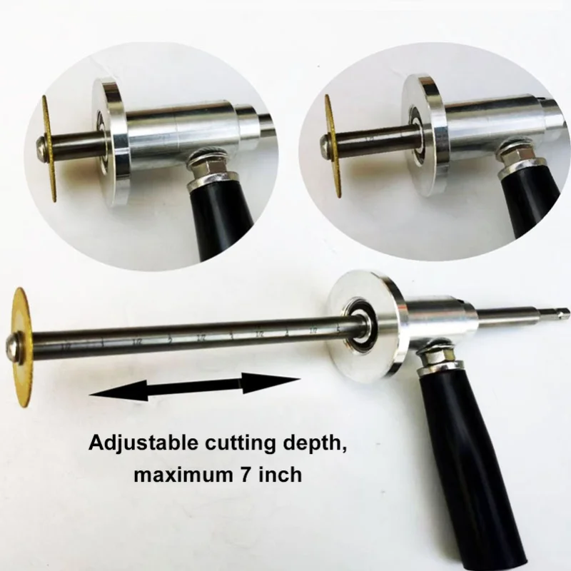 Inside Pipe Cutter With 5 Blades Hex Shank Rod Adjustable Depth Tube Cutting Kit For ABS PVC Exhaust Pipes