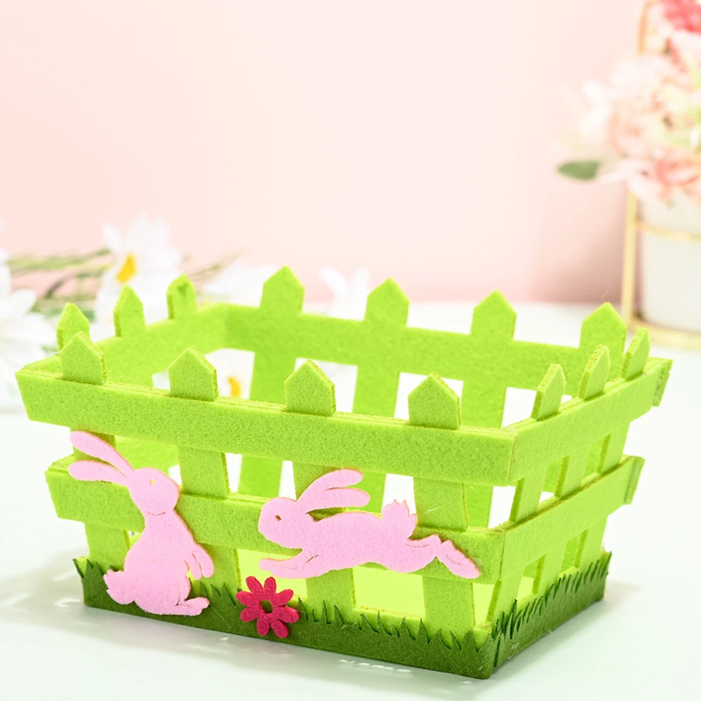 

2Pcs Easter Basket Set Non woven Fabric Colorful Egg Storage Decor Gift Packing Craft Chic Look Party Supplies