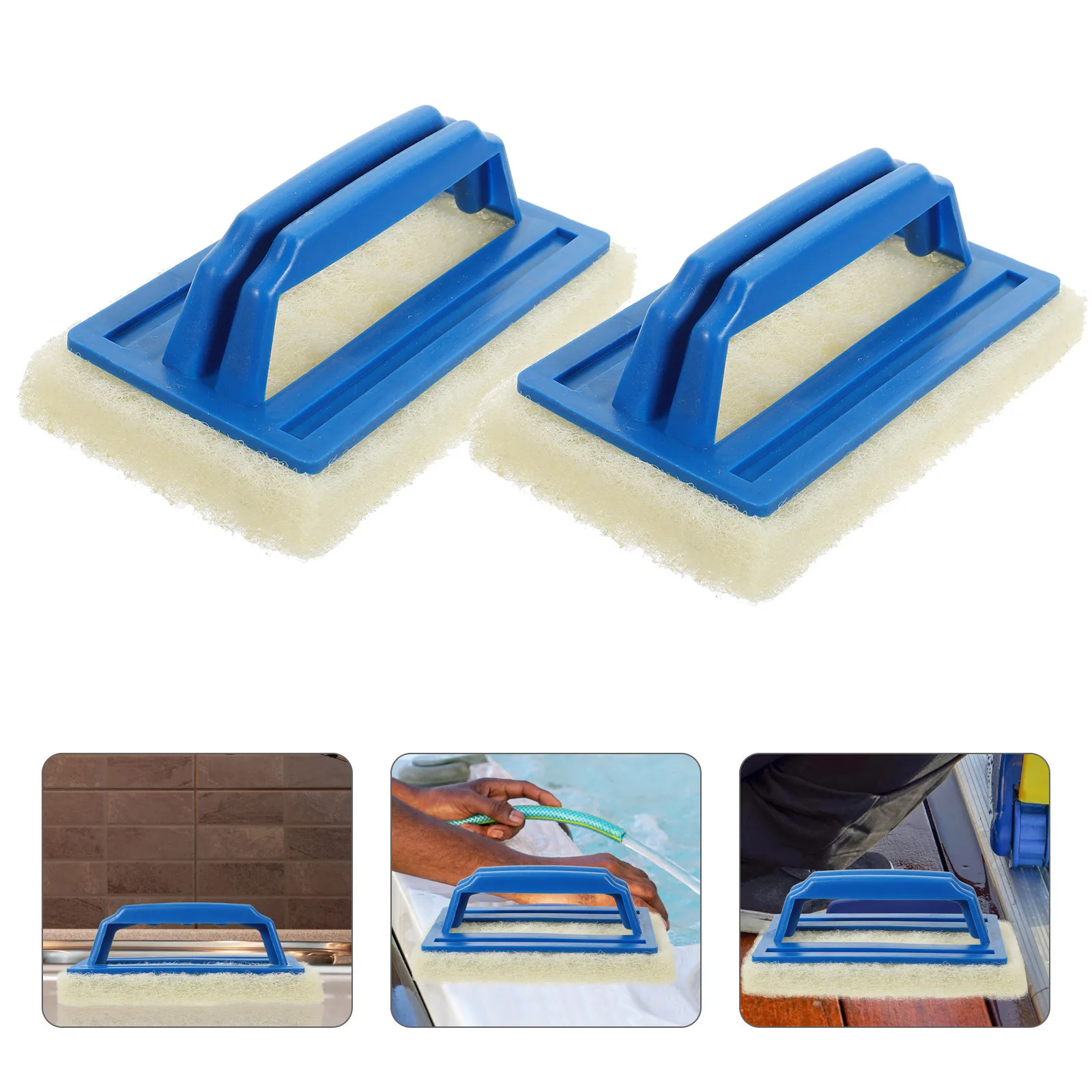 2 قطعة فرشاة تنظيف حمام السباحة أداة تنظيف شديدة التحمل لحمام السباحة في الأرض حديقة الاستخدام المنزلي مقبض طويل قوي