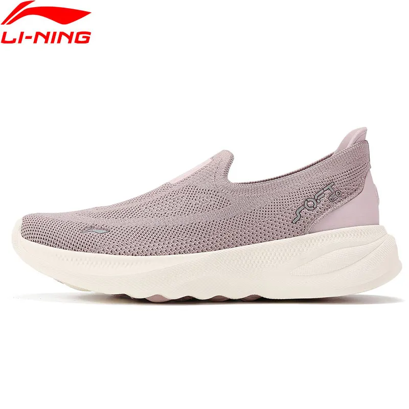 Li-Ning Women SOFT GO 2 KNIT Slip-on Casual Walking Shoes Breathable Cushion Flexible LiNing Comfortable Sports Sneakers AGLV018