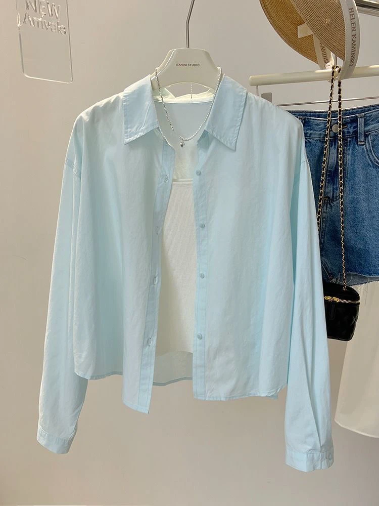 Lose Damen irt Long Sve Button Design Sonnenschutz Dünne Oberbekleidung Vielseitiges Top Koreanisches SLE Summer Faion 2025