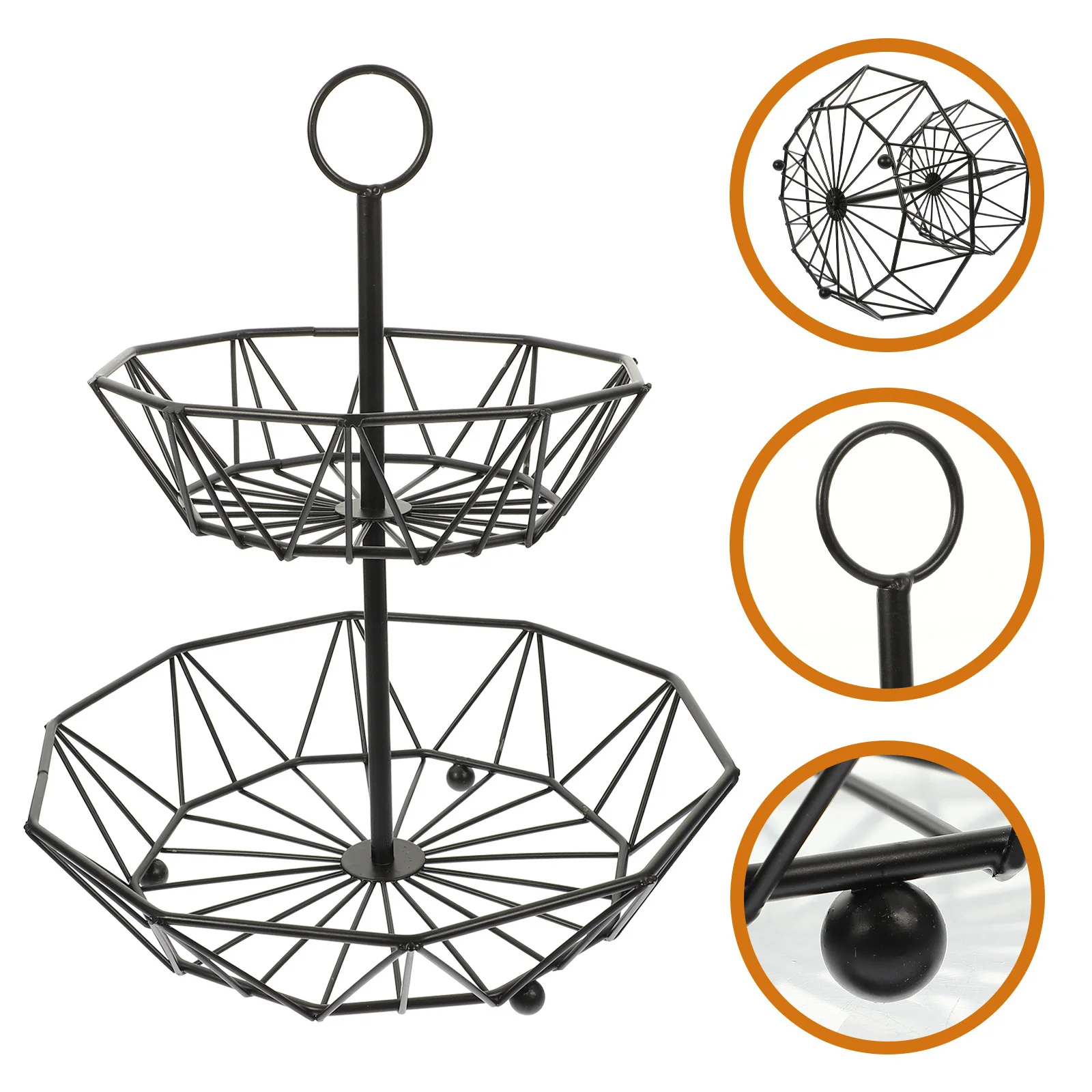

3 Tier Fruit Basket Iron Multi-Layer Storage Stand For Kitchen Counter Table Dessert Snacks Display Home Party Use