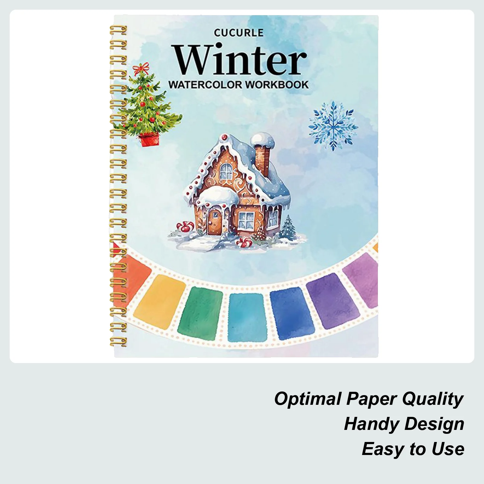Watercolor Workbook Christmas Beginner-Friendly Watercolor Workbooks Art Crafts Paper Drawing Coloring for Teens Adults Kids
