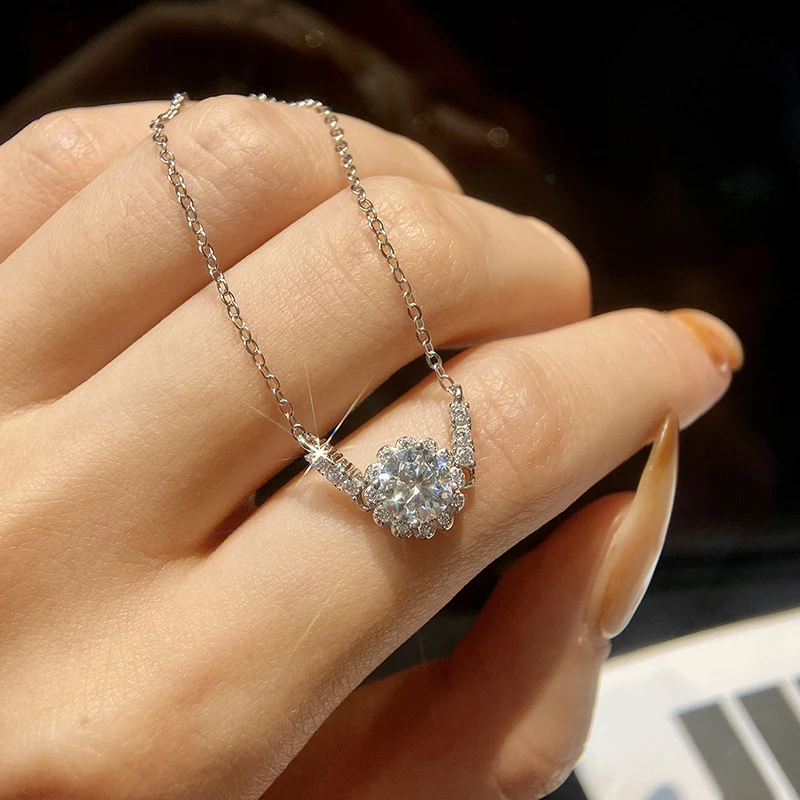 

KNB 1CT D Color Flower Certified Moissanite Diamond Bracelet For Women Real 925 Sterling Silver Top Quality Engagement Jewelry