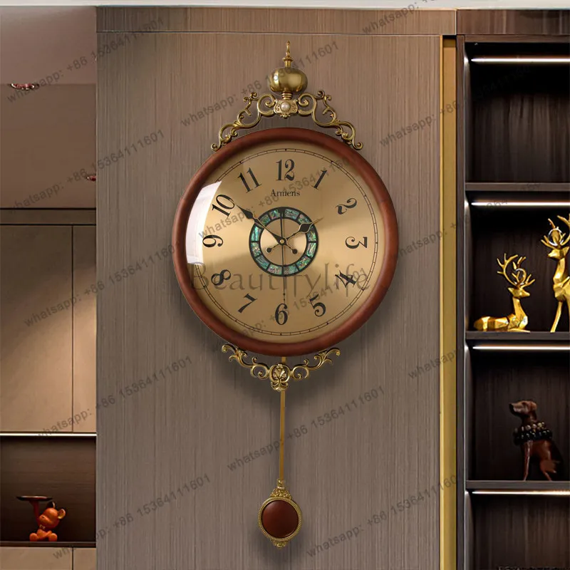 

2026 new wall clock high sense living room home European retro new Chinese clock