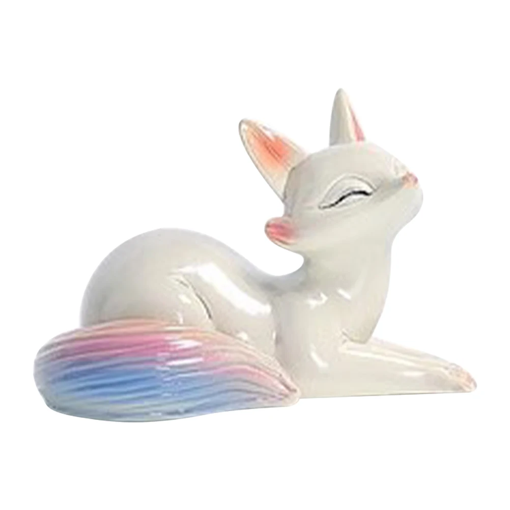 

1pc Color Changing Tea Pet Resin Fox-shape Decoration Lovely Animal Statue Small Desktop Ornament Creative Adornment Exquisite