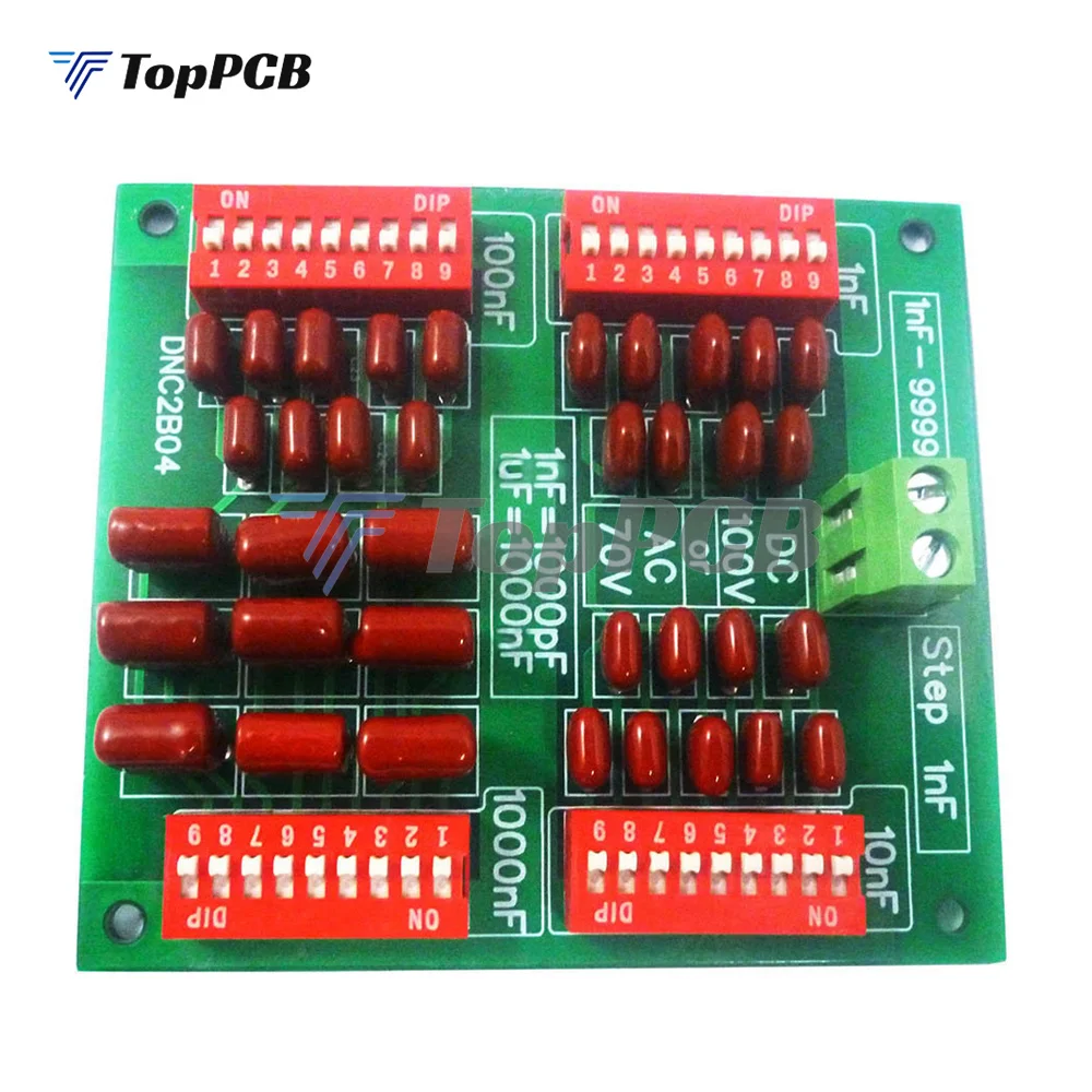 1nF to 9999nF Step-1nF Four Decade Programmable Capacitor Board Polypropylene Film Capacitor C35 DIN Rail for PLC