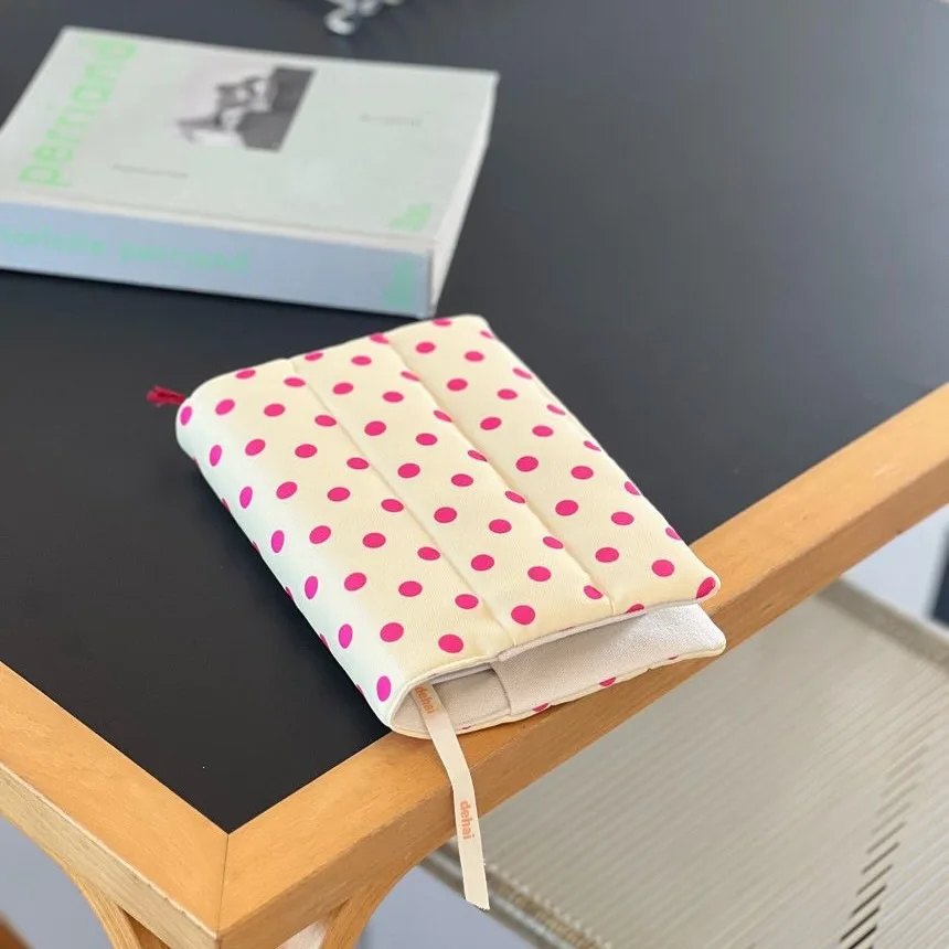 Ins Fresh Polka Dot Stripe A5 Book Cover Quilted Cotton Cute Rainbow Notebook Sleeve Colorful Bookcase Protector Stationery Gift image 4