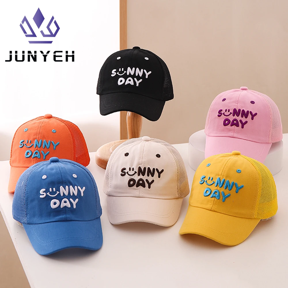 Children\'s Mesh Cap Sunny Day Boys Girls Korean Style Hats Baby Embroidered Letter Baseball Cap For Kids 2-8 Years