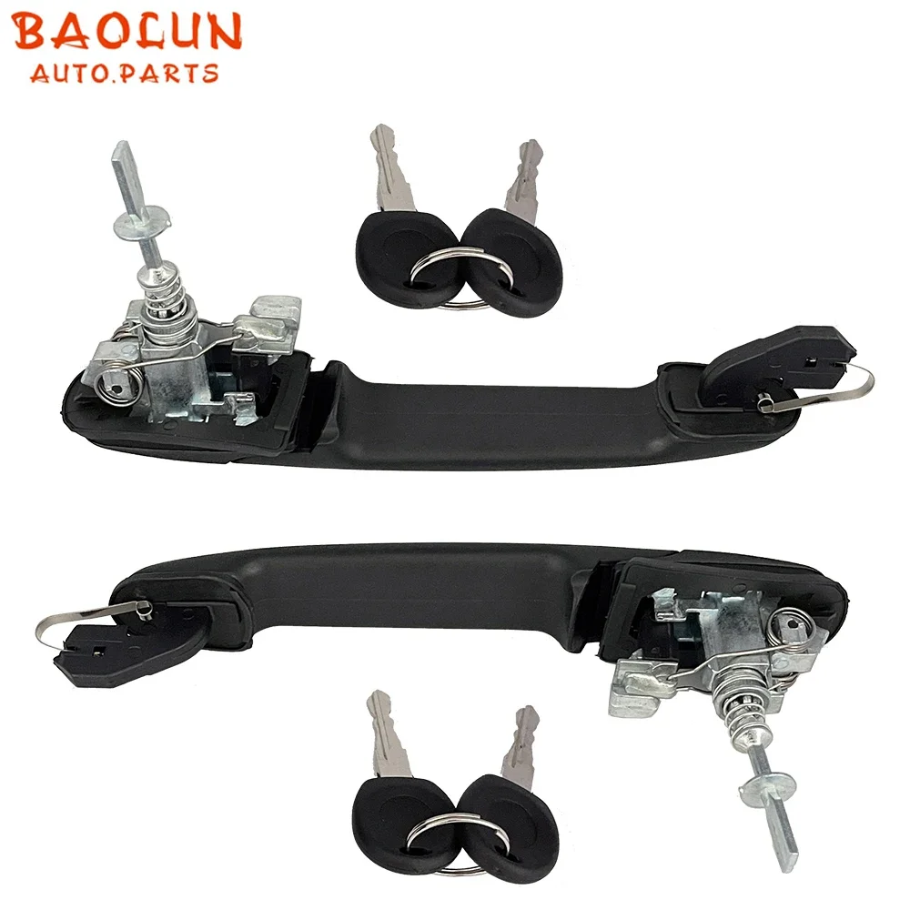 BAOLUN  2PCS  Front Left Right Door Handle With 2 Same Keys 6N0837207C/D For P-OLO 6N 6N1 6N2 SHARAN SEAT ALHAMBRA GALAXY