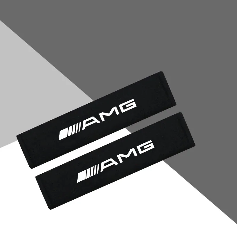 

2Pcs Car Seatbelt Shoulder Pad Seat Belt Vehicle Pad Cover for Mercedes Benz AMG CLA GLC W176 W221 W204 Decoration Accessories