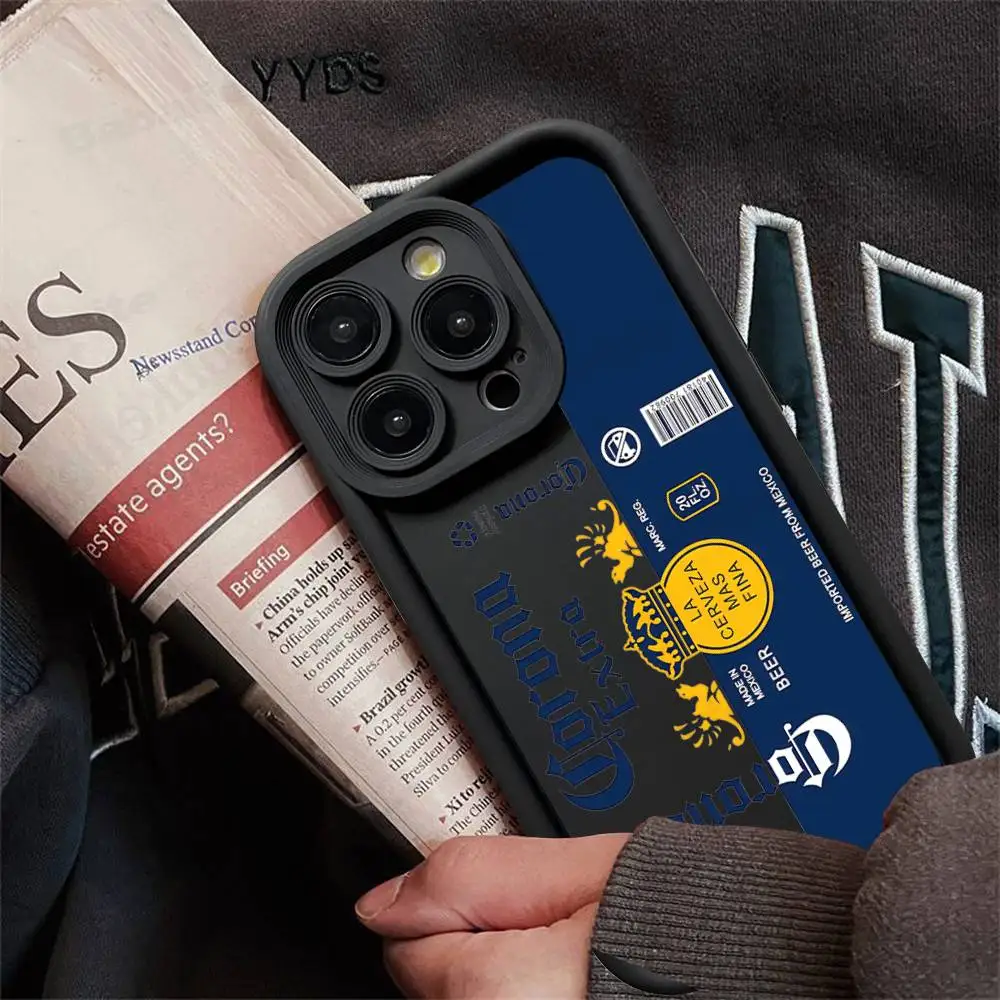 Casing Handphone Silikon Fashion C-Corona Extra Beer Untuk IPhone 17 Air 17 16 15 14 13 12 11 Plus Pro Max Anti Benturan