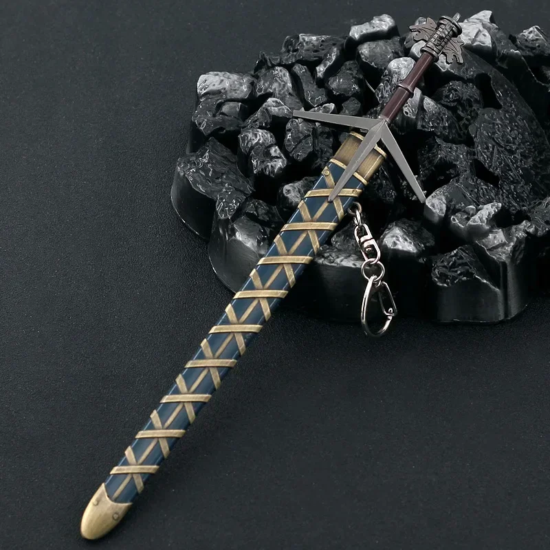 スチール製の野生の狩猟用武器,周辺機器,カットされていないモデル,金属製のおもちゃ,武器のコレクション,空中ゲーム,ジェラルトゲーム,22cm