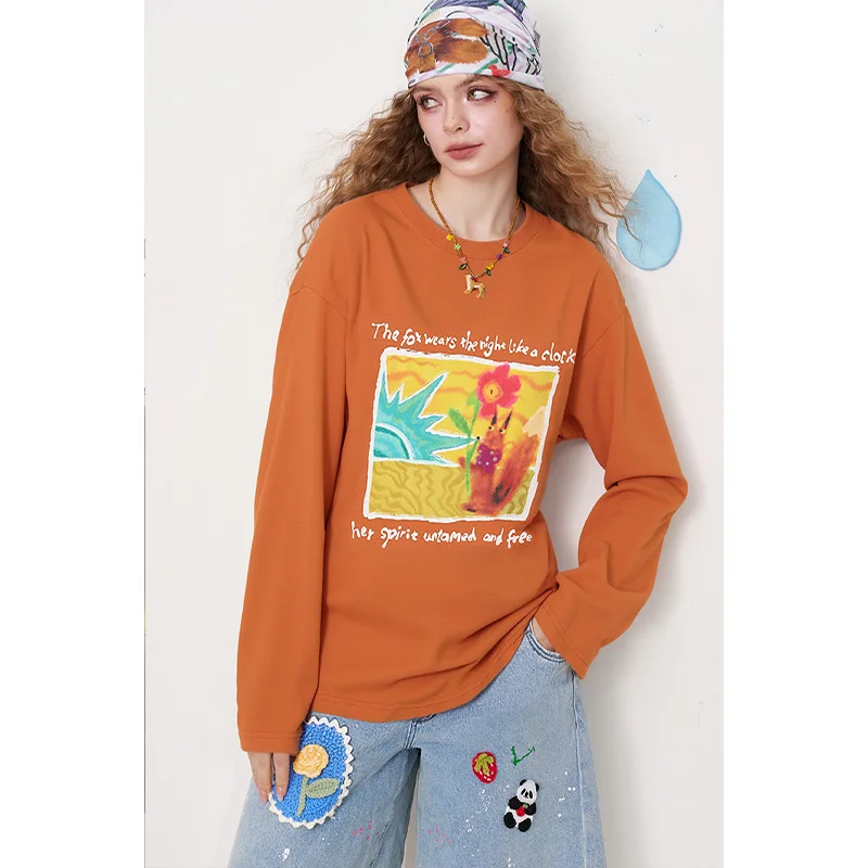 ELFSACK 2025 Inverno Nuovi Arrivi Minimalista Casual Solid Heart Graphic Girocollo Pullover T-shirt per le donne