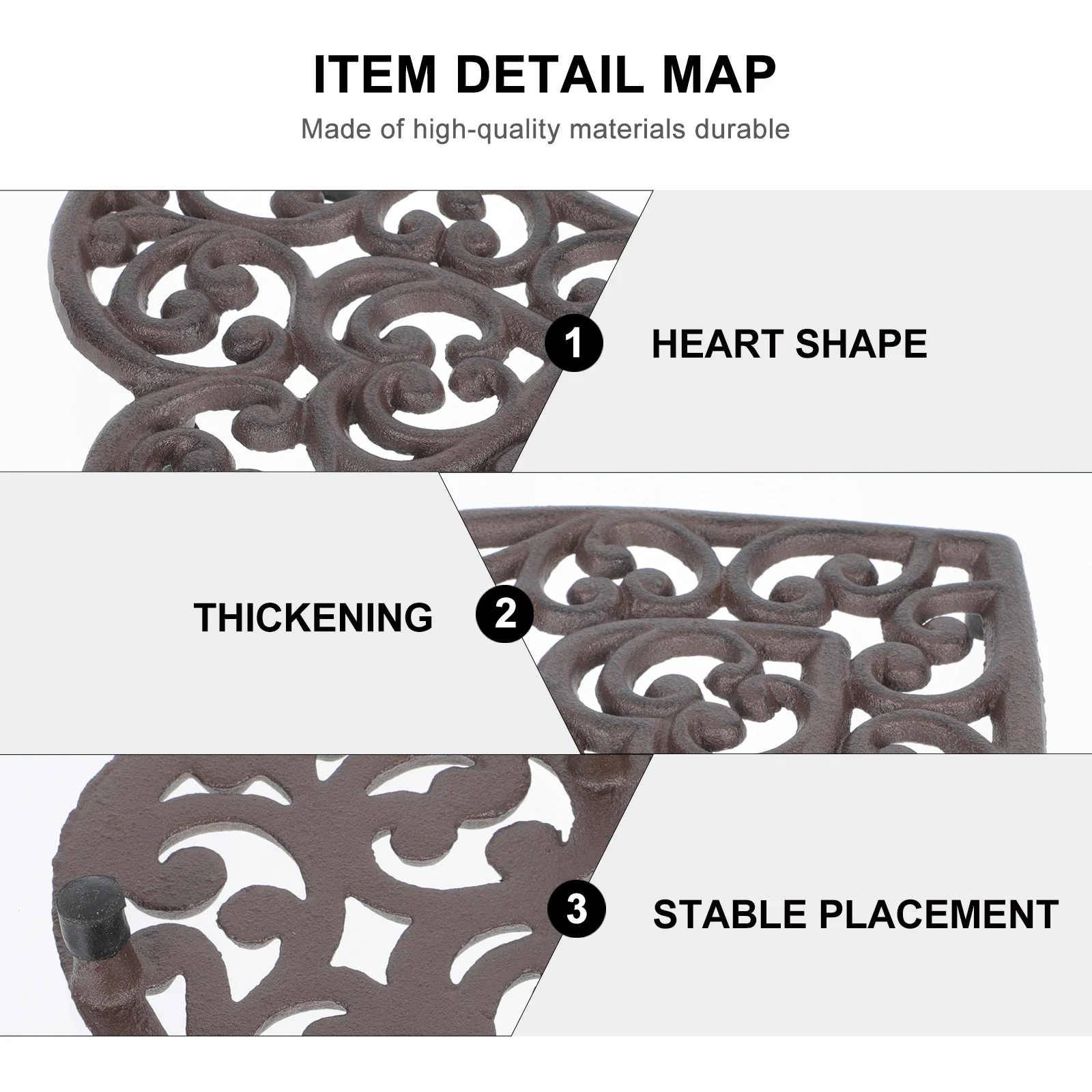 

1 шт., полый железный коврик для горшка в форме сердца, теплоизоляционный антиожоговой посуда, коврик для столовых приборов, домашний декоративный нескользящий защитный коврик